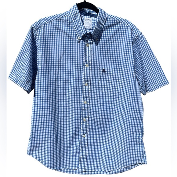 Brooks Brothers Regent 100% Cotton Short Sleeve Button Down Shirt Size Large - Picture 1 of 6